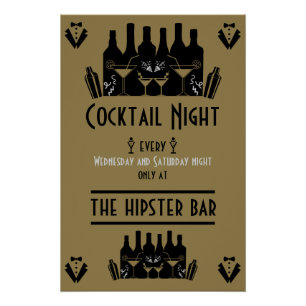 Cocktail-Nacht-Bar-Pub Poster
