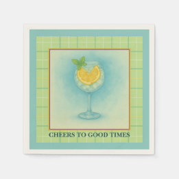 Cocktail Napkin | Gin & Lemon Summer Entertaining Serviette