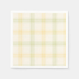 Cocktail Napkin | Lime & Lemon Plaid | Gin & Tonic Serviette