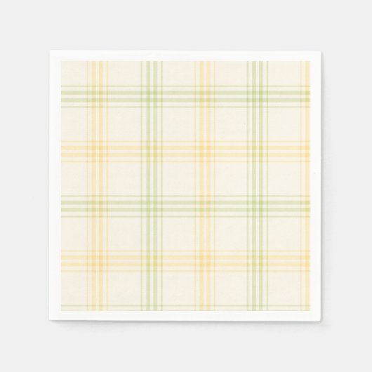 Cocktail Napkin | Lime & Lemon Plaid | Gin & Tonic Serviette (Vorderseite)