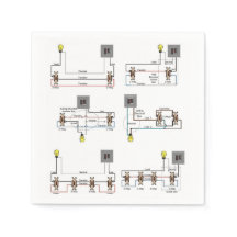 Cocktail Napkin mit 3-Wege-Schaltdiagrammen