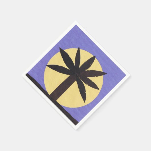 Cocktail Napkin mit Palmenbaumdesign Serviette (Ecke)