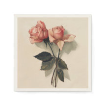 Cocktail Napkin Papier mit Vintag rosa Rosen