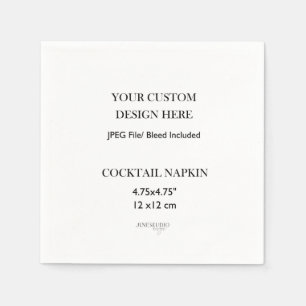 Cocktail Napkin Print 4,75" x 4,75" Serviette