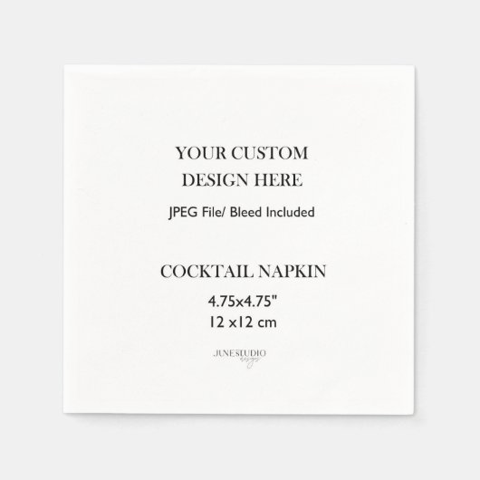 Cocktail Napkin Print 4,75" x 4,75" Serviette (Vorderseite)