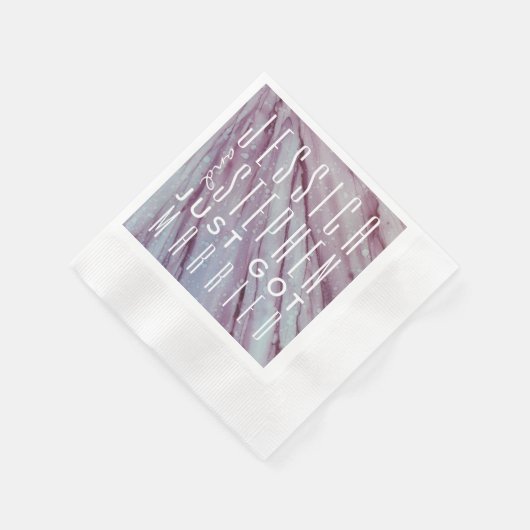 Cocktail Napkin Türkis und Lavendel Serviette (Ecke)