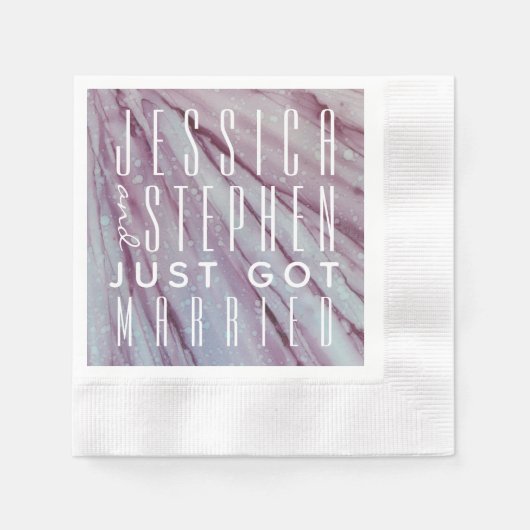 Cocktail Napkin Türkis und Lavendel Serviette (Vorderseite)