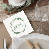Cocktail Napkin with Botanical Wreath Design Serviette