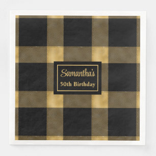 Cocktail Napkins Black Gold Moderne Feier Serviette