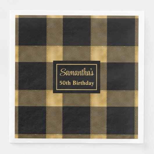 Cocktail Napkins Black Gold Moderne Feier Serviette (Vorderseite)