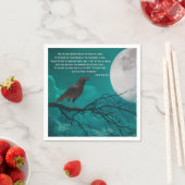 Cocktail Napkins der Raven in Grün mit Posengedich Serviette (Beispiel)