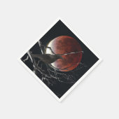 Cocktail Napkins, der Raven in Rot und Schwarz Serviette (Ecke)