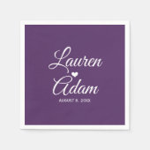 Cocktail Napkins | Einfaches Script Heart (Plum) D Serviette (Vorderseite)