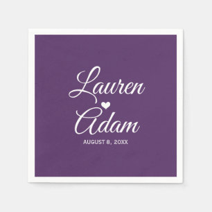 Cocktail Napkins Einfaches Script Heart (Plum) D Serviette