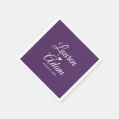 Cocktail Napkins | Einfaches Script Heart (Plum) D Serviette (Ecke)