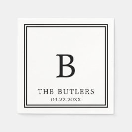 Cocktail Napkins für Hochzeitscocktails in Schwarz Serviette