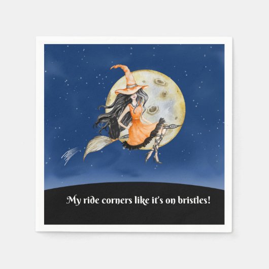 Cocktail Napkins, Hexe's Sweet Ride Serviette (Vorderseite)