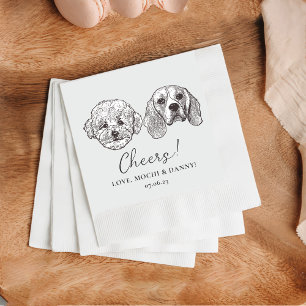 Cocktail Napkins Hochzeit für zwei Haustiere anpas Serviette