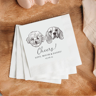 Cocktail Napkins Hochzeit für zwei Haustiere anpas Serviette