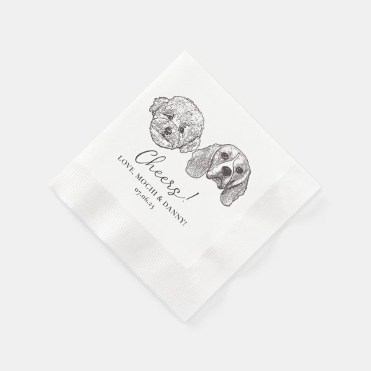 Cocktail Napkins Hochzeit für zwei Haustiere anpas Serviette (Ecke)