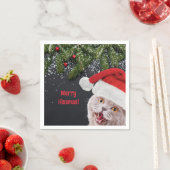 Cocktail Napkins, Merry Hissmas Serviette (Beispiel)