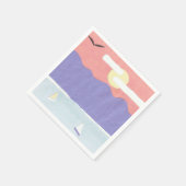 Cocktail Napkins mit einer Sunset Mountain Szene Serviette (Ecke)