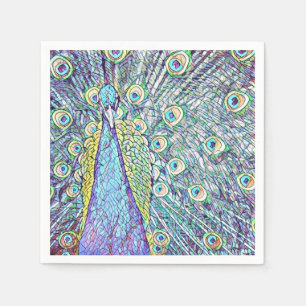 Cocktail Napkins mit Hübschem Pfauendesign Serviette