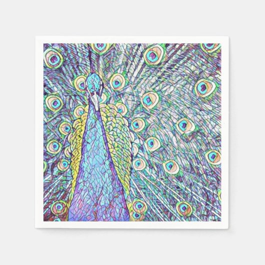 Cocktail Napkins mit Hübschem Pfauendesign Serviette (Vorderseite)