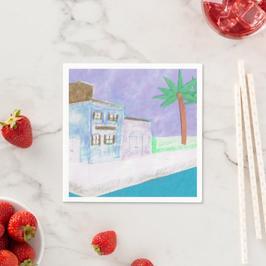 Cocktail Napkins mit karibischem Design Serviette (Beispiel)