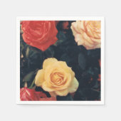 Cocktail Napkins mit Rose Serviette (Vorderseite)