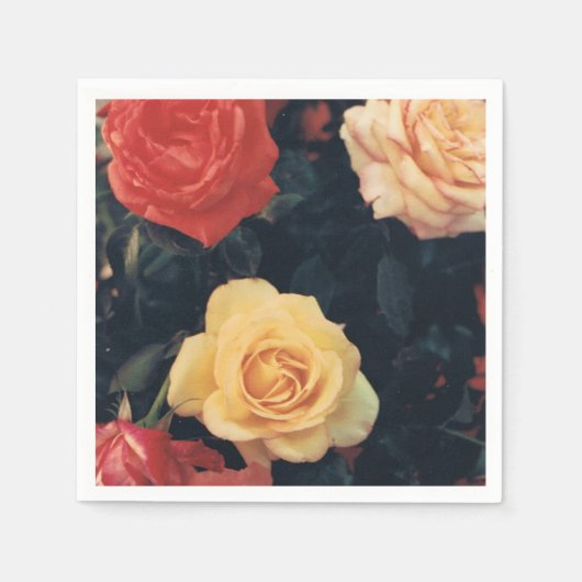 Cocktail Napkins mit Rose Serviette (Vorderseite)