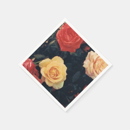 Cocktail Napkins mit Rose Serviette (Ecke)