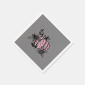Cocktail Napkins, Pink und Black Leopard Pumpkin Serviette (Ecke)