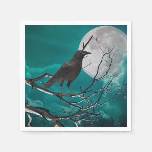 Cocktail Napkins The Raven in Green Serviette (Vorderseite)