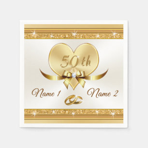 Cocktail Napkins zum 50. Jahrestag, Personalisiert Serviette