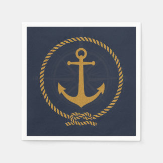 Cocktail Nautical Anchor & Rope Coastal Wedding Na Serviette