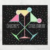 Cocktail Night Martini Alkoholflaschenetikett (Einzelnes Label)