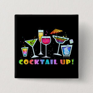 COCKTAIL OBEN! GLAS-KNOPF BUTTON