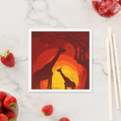Cocktail Paper Napkin African Safari Giraffe Sun Serviette (Beispiel)