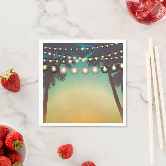 Cocktail Paper Napkin Beach Sunset Palmen Trees St Serviette (Beispiel)