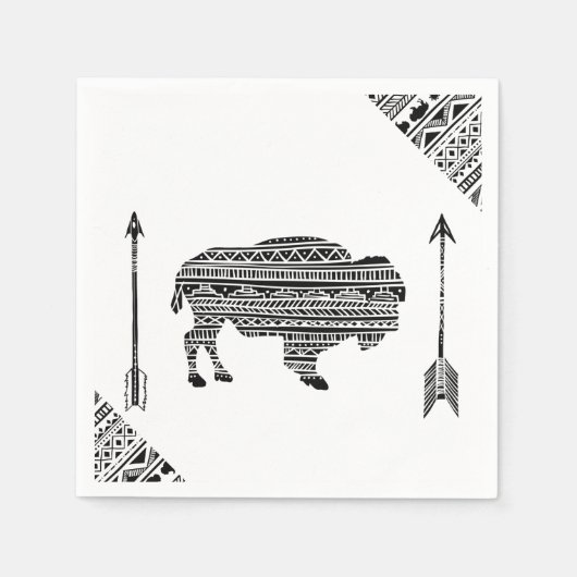 Cocktail Paper Napkin Boho Buffalo Tribal Muster Serviette (Vorderseite)