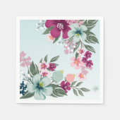 Cocktail Paper Napkin Tropical Blume auf Blue Ombr Serviette (Vorderseite)