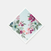 Cocktail Paper Napkin Tropical Blume auf Blue Ombr Serviette (Ecke)