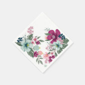 Cocktail Paper Napkin Tropical Blume auf Weiß Serviette (Ecke)