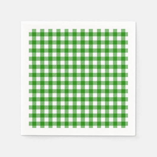 Cocktail Paper Napkins Green Kariert Serviette (Vorderseite)