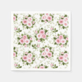 Cocktail Paper Napkins Pink Roses Serviette (Vorderseite)