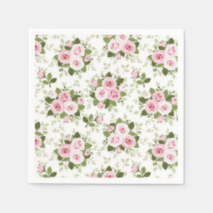 Cocktail Paper Napkins Pink Roses Serviette