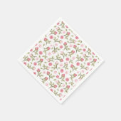 Cocktail Paper Napkins Pink Roses Serviette (Ecke)