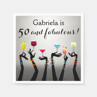 Cocktail Party 50. Geburtstag Serviette