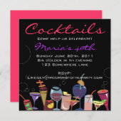 Cocktail-Party-alles- Gute zum Einladung (Vorne/Hinten)
